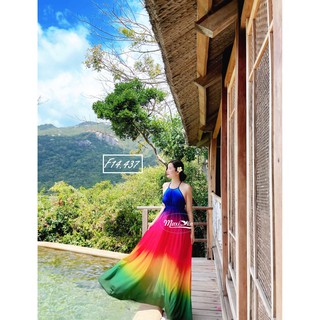 ĐẦM MAXI YẾM LỤA NHIỀU MÀU ĐAN DÂY