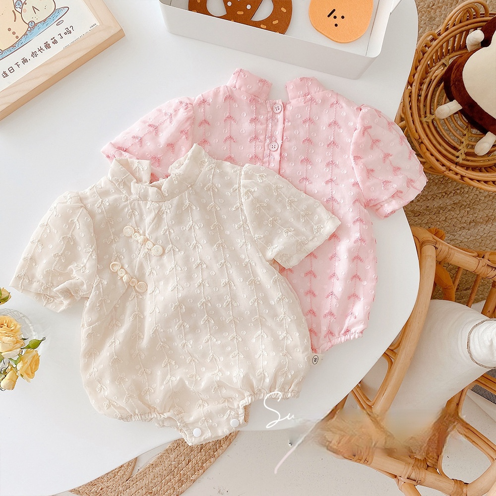 Bộ áo liền quần phong cách Hàn Quốc đáng yêu cho bé gái 0-2 tuổi