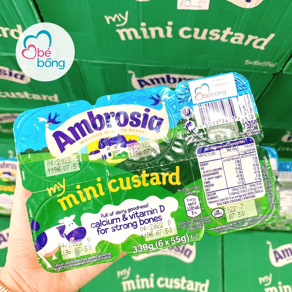 Váng sữa Ambrosia mini custard 330g (Date 30/05 đến 30/07/2022)