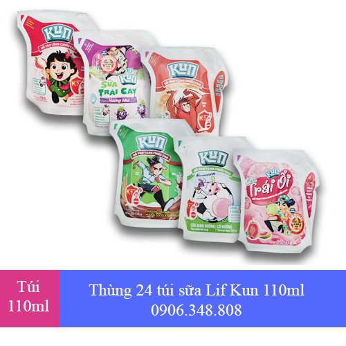 Thùng 24 Túi Sữa Kun 110ml