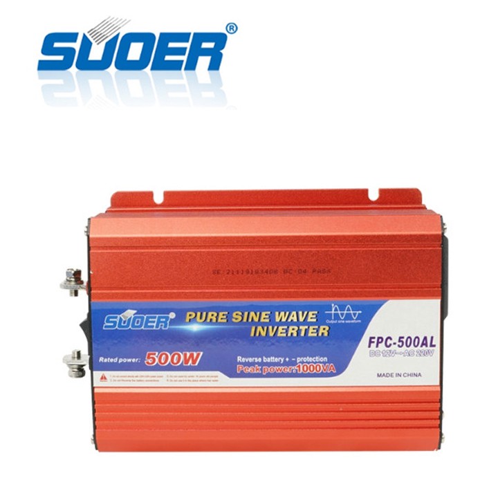 Bộ chuyển đổi điện sin chuẩn 500w 12v chống ngược cực ắc quy hãng Suoer