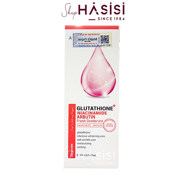 Lăn Khử Mùi, GIẢM THÂM Cho Vùng Da Dưới Cánh Tay  ANGEL'S LIQUID - Glutathione+Niacinamide Fresh Deodorant 60ml