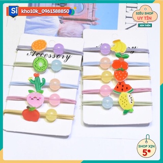 Sỉ 10 buộc tóc hình charm hoa quả siêu hot sẵn hàng  37k
