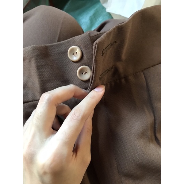 Quần Baggy Nữ Cạp Cao 2 Khuy Dáng Cơ Bản Vải Vitex 3 Màu Phối Đồ Siêu Xinh 2021 C. Novembre