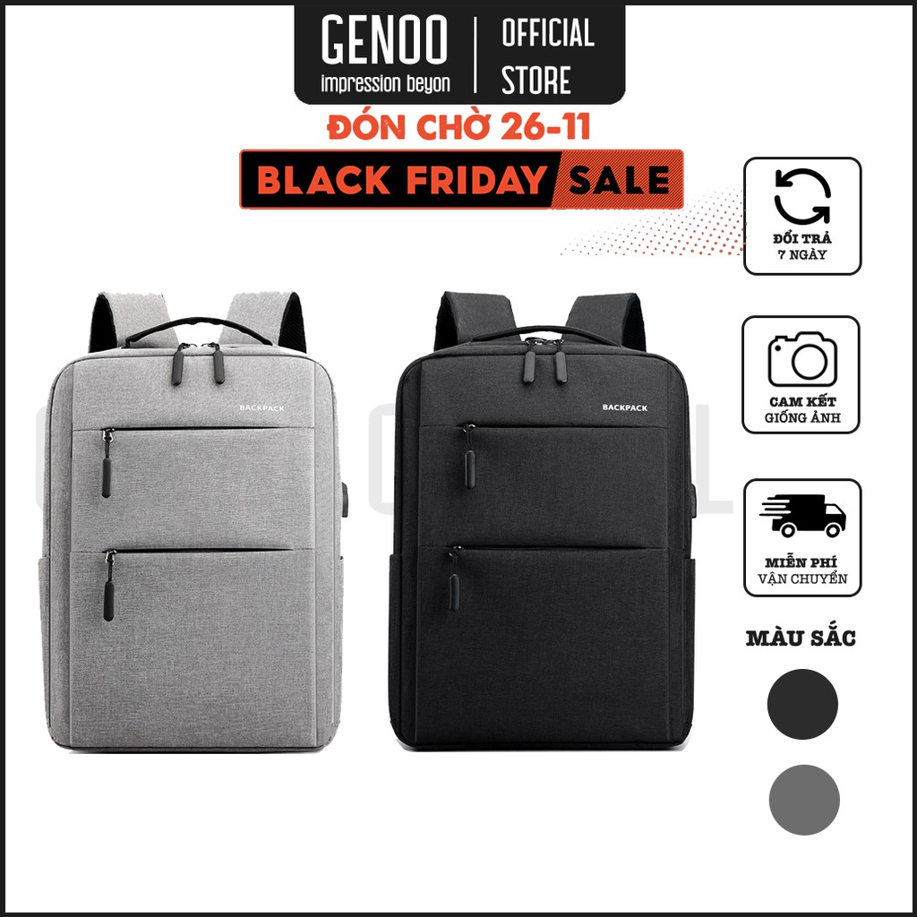 Balo Laptop, Cặp Đựng Laptop Vải OXFORD Cao Cấp Phù Hợp Đi Làm Đi Chơi Đi Du Lịch GN005 - GENOO OFFICIAL