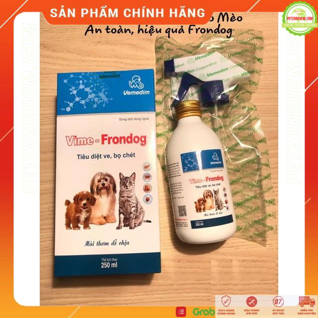 Diệt ve chó mèo 🔥 FREESHIP 🔥 Vime Frondog 250ml diệt ve bọ chét dạng xịt cho chó mèo hiệu quả tức thì | PetZoneHCM