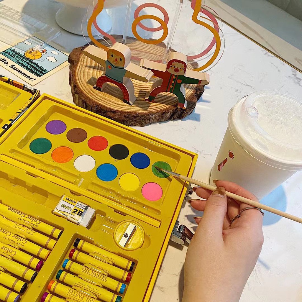 Bộ Hộp vali màu tô G.DUCK 67 chi tiết tiện lợi- nội địa Trung cho bé tập vẽ