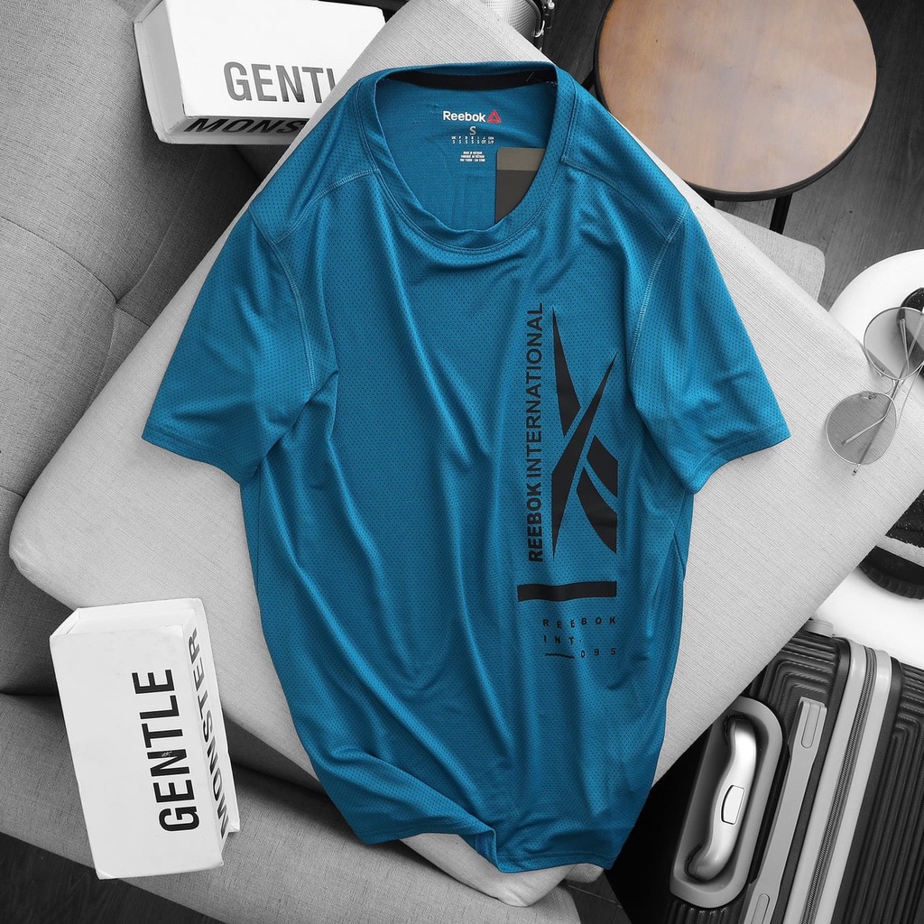 Áo Thun Nam Thể Thao Reebok Chất Liệu Dệt Kim Cực Mịn Mát Logo Chữ 4 Màu