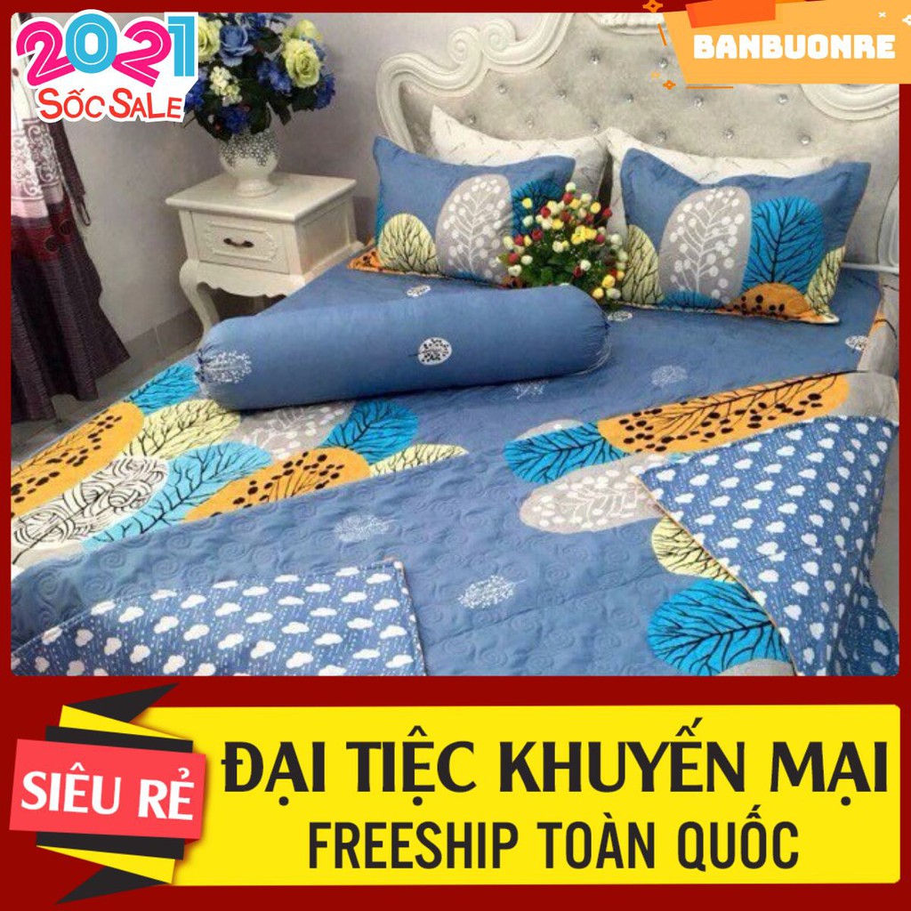 Vỏ gối ôm coton poly lá cọ