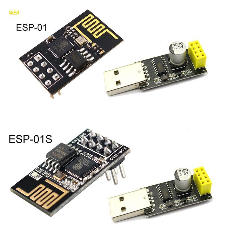 WER ESP01 Programmer Adapter UART GPIO0 CH340G USB to ESP8266 ESP-01 CH340G Serial Wireless Wifi Development Board Module