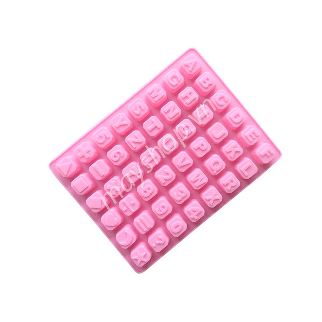 Khuôn silicone 48 chữ cái &amp; chữ số vuông