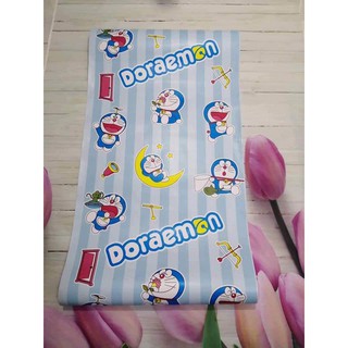 (tặng dụng cụ ) combo10m giấy dán tường Đoremon sọc