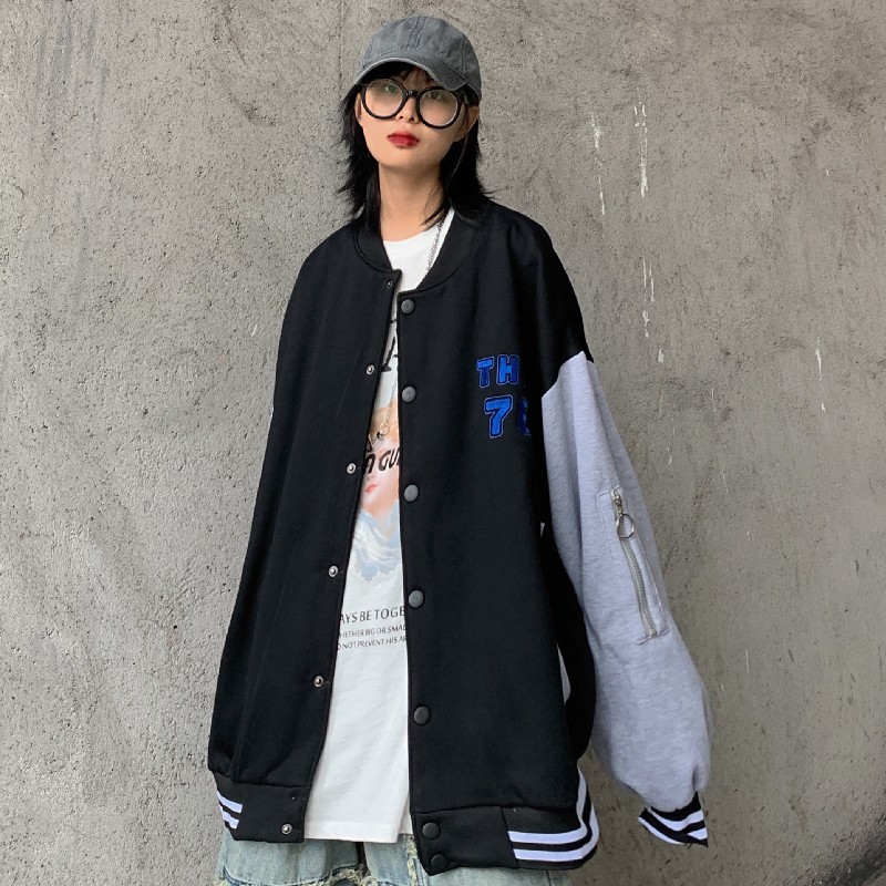 [Mã WASTMAY giảm 15% tối đa 30K đơn 150K] (A5002) áo khoác ulzzang bóng chày bomber 2 màu size M L(kèm video ảnh khách) | BigBuy360 - bigbuy360.vn