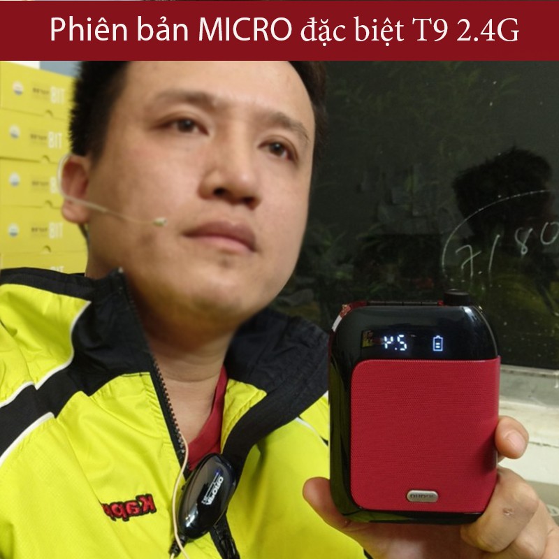 ( ĐẶC BIỆT ) Máy trợ giảng Aporo T9 2.4G phiên bản micro cài ve áo Pro