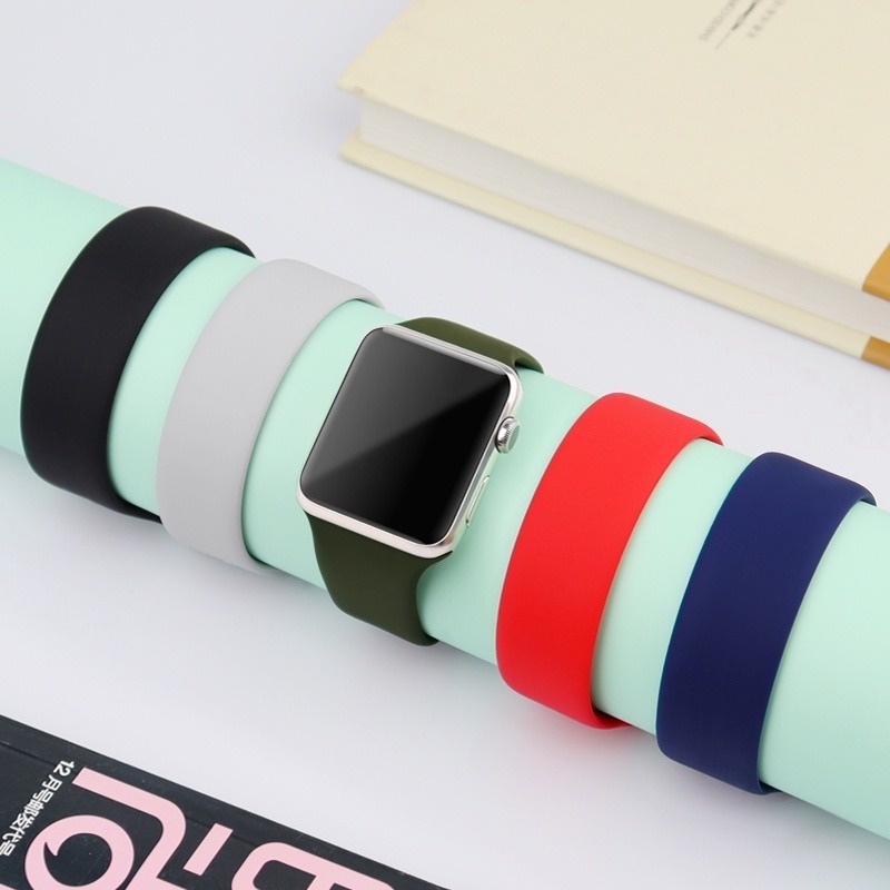 Dây Đeo Silicone Co Giãn Cho Đồng Hồ Thông Minh Apple Watch Series 7 6 5 4 3 45mm 41mm 44Mm 40mm 38mm 42mm
