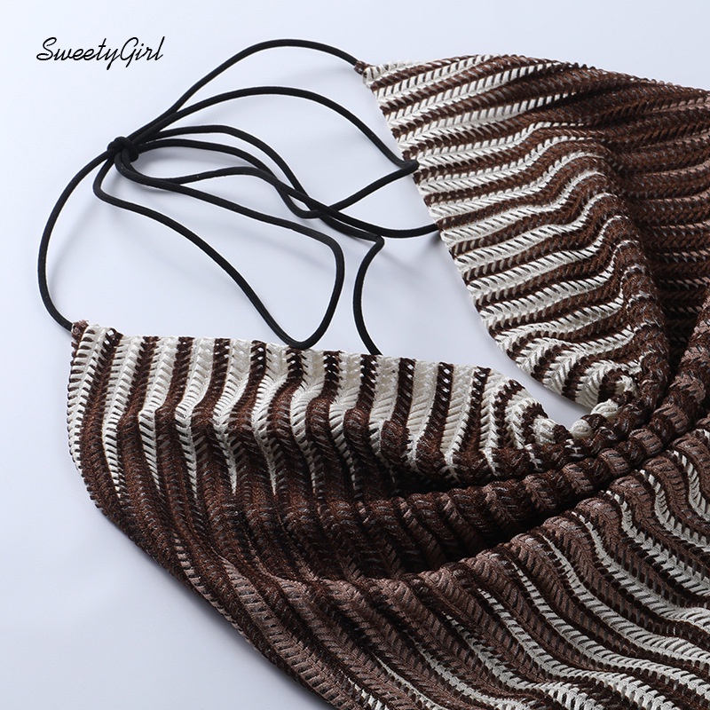 Đầm Mini Không Tay Cổ Chữ V Họa Tiết Kẻ Sọc Nhiều Màu Sắc Thời Trang 2022 Quyến Rũ Dành Cho Nữ