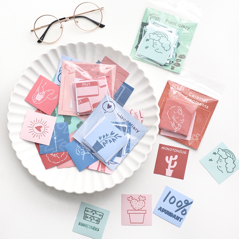 Set 40 tờ nhãn dán giấy trang trí sổ tay album ảnh