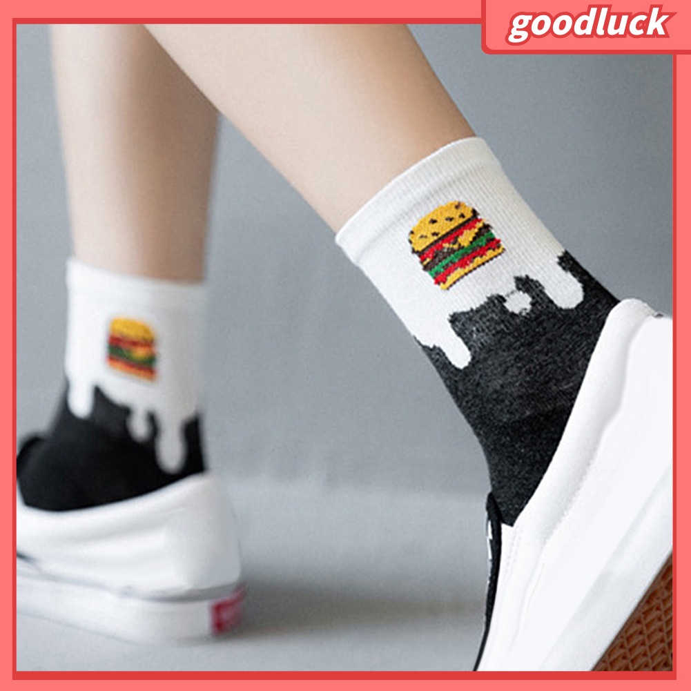 Vớ Cotton Cổ Cao Họa Tiết Trái Cây Dễ Thương Cho Nữ