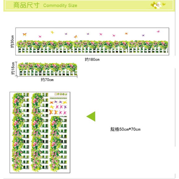 Decal dán chân tường hoa hồng tỉ muội