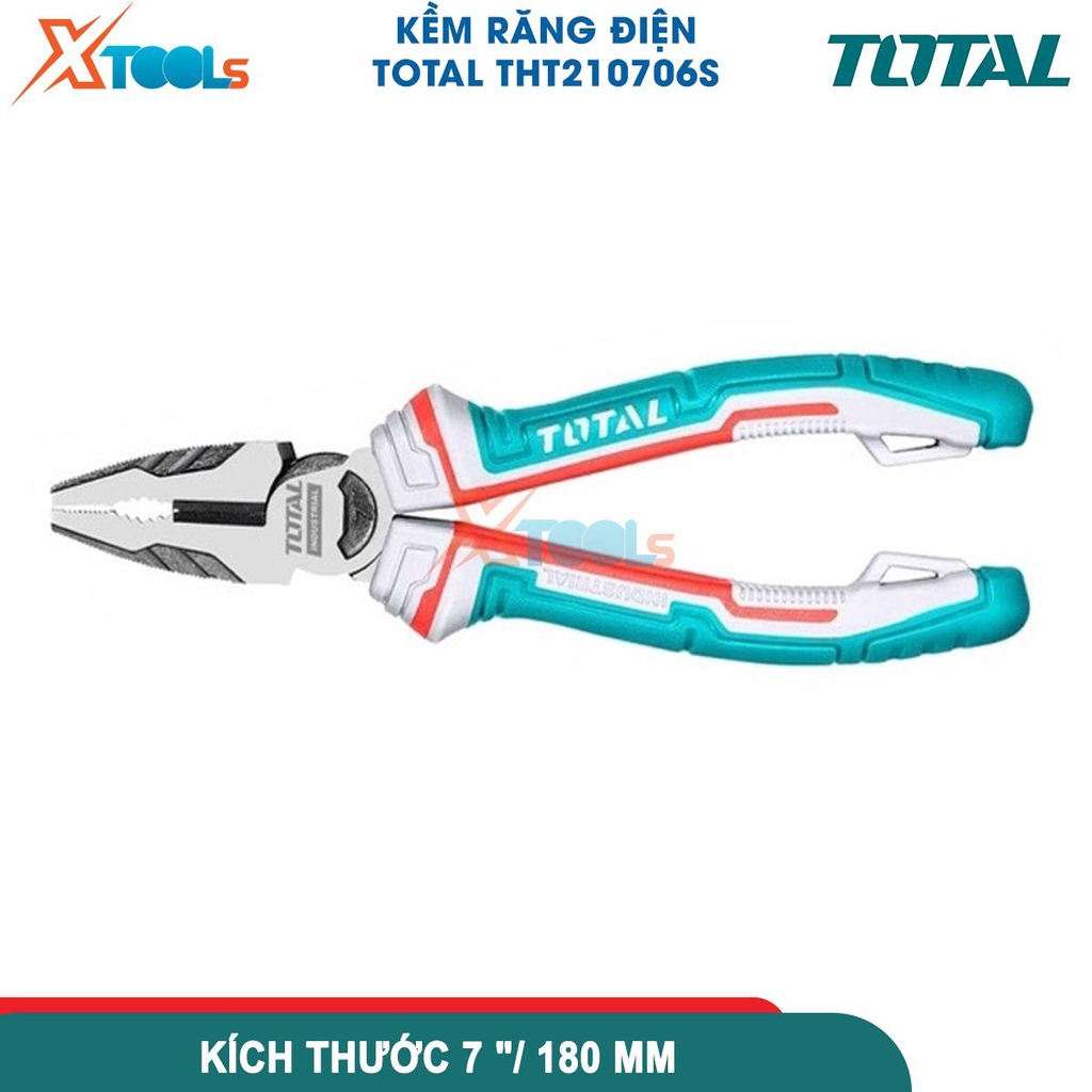 Kìm răng điện đa năng cao cấp TOTAL THT210706S 7&quot; kềm điện thép Cr-V chống rỉ siêu cứng - CHÍNH HÃNG-XTOOLS