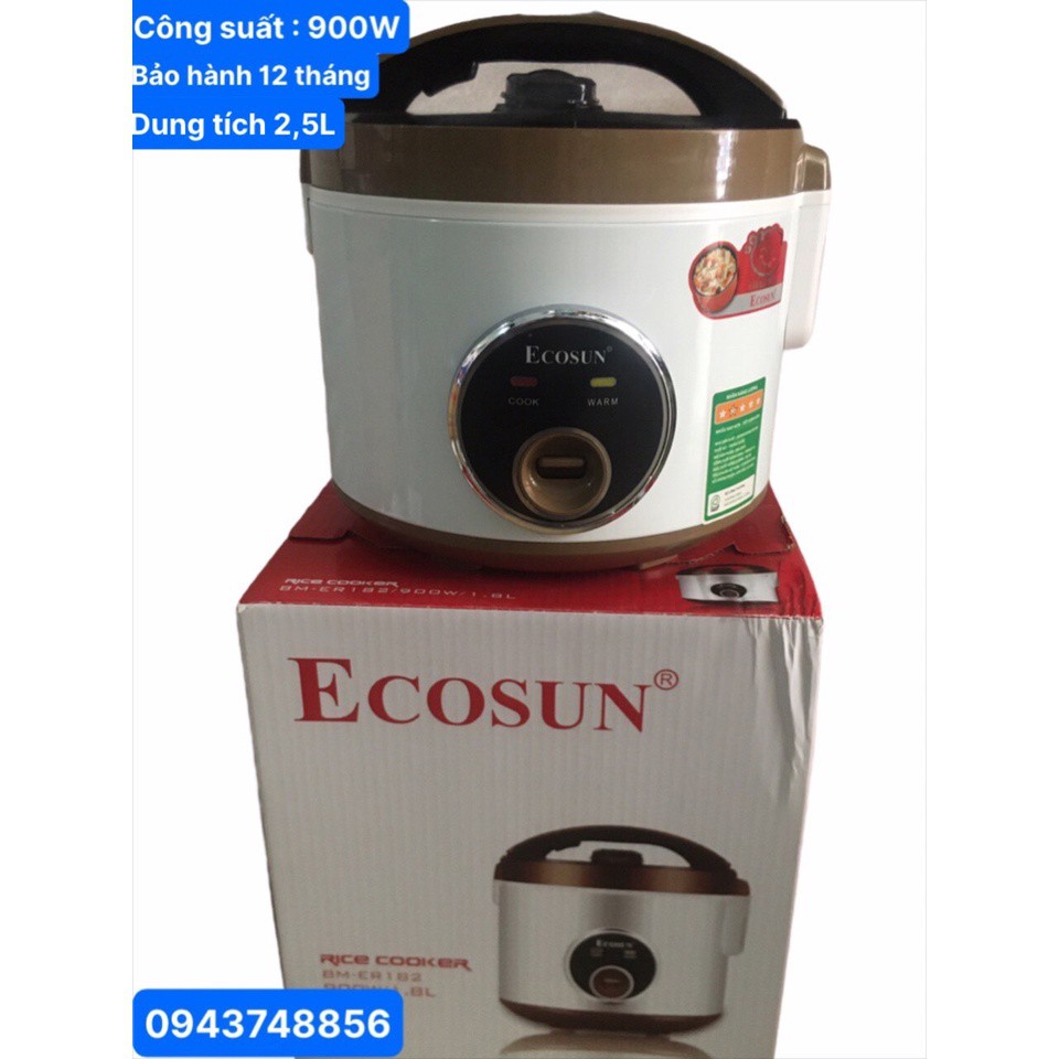 Nồi cơm điện ECOSUN 2.5L nấu cơm gon dữ ấm tốt