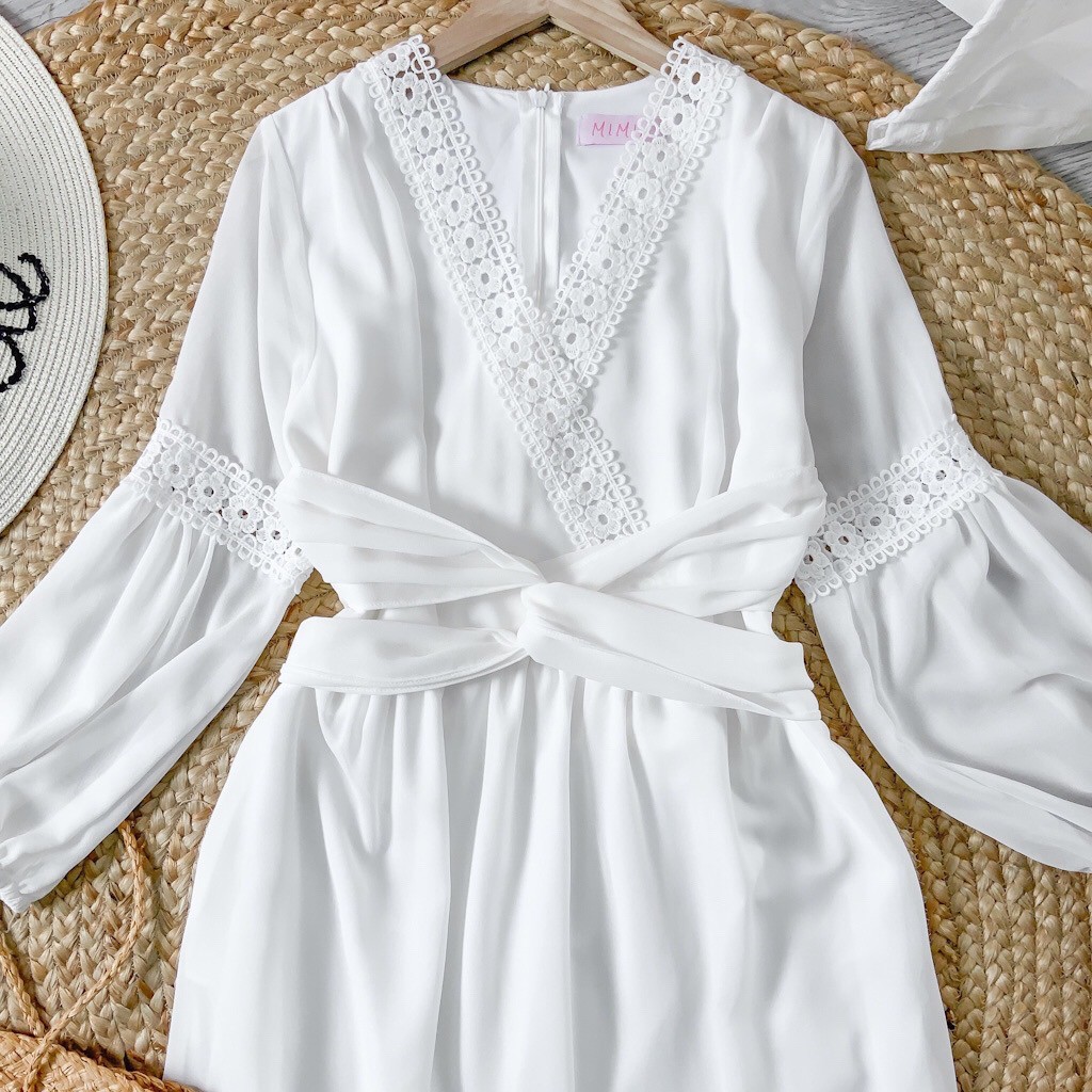 Đầm Maxi tay dài, viền ren, đầm đi biển, chụp hình cưới, kỷ yếu là xuất sắc VINTAGE STORE | BigBuy360 - bigbuy360.vn