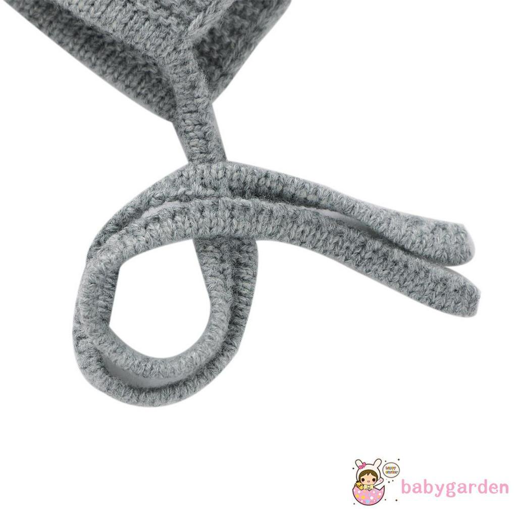 Mũ Trùm Đầu Dệt Kim Phối Hoa Cho Trẻ Sơ Sinh