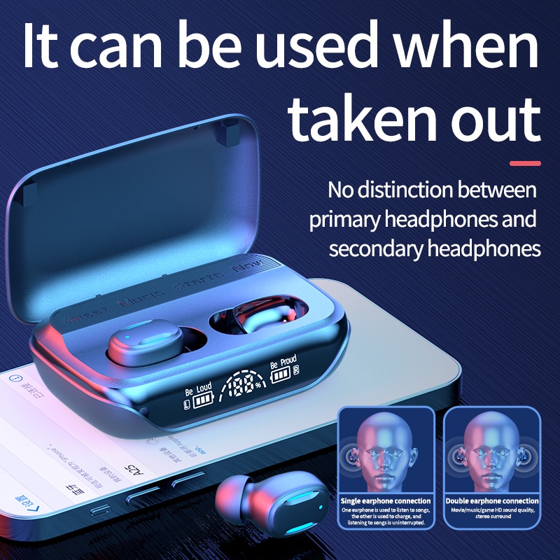 Tai nghe không dây Thể Thao Âm Thanh HiFi Chống Nước Có Hộp Sạc Dài