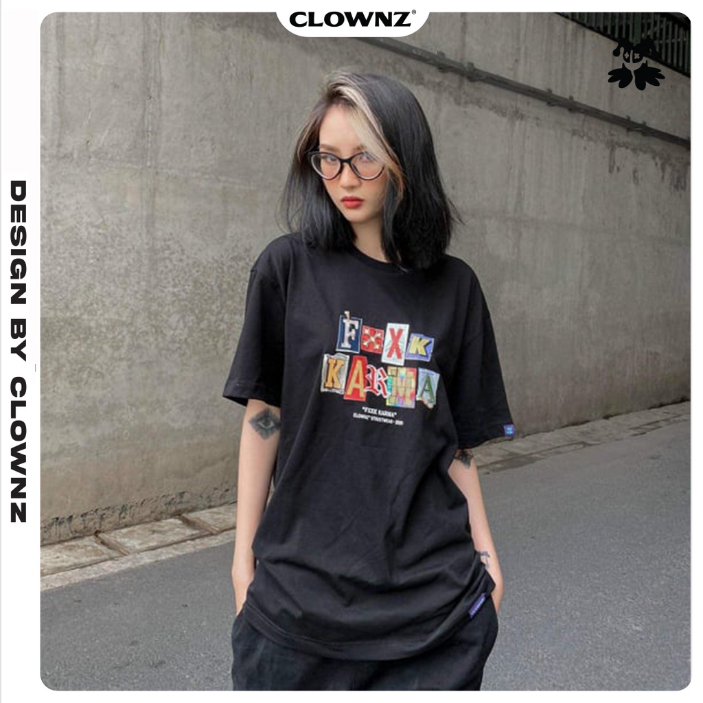 Áo thun tay lỡ local brand unisex Clownz Karma form rộng, chất cotton | BigBuy360 - bigbuy360.vn