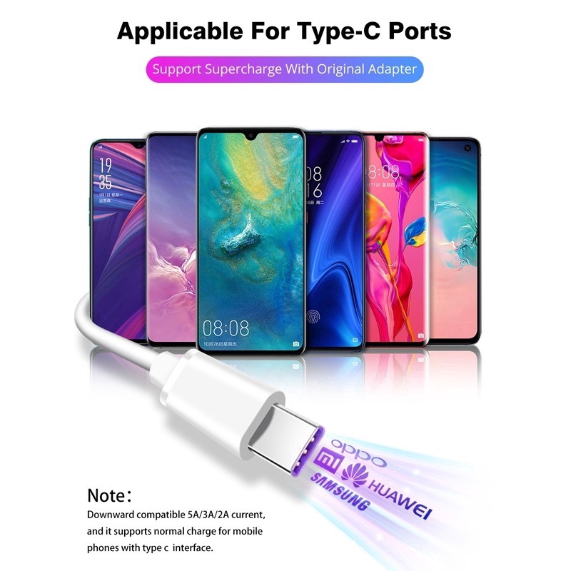 1m USB 3.1 Type-C Quick Charge Cable For Huawei P30 P20 Mate 30 20 Pro