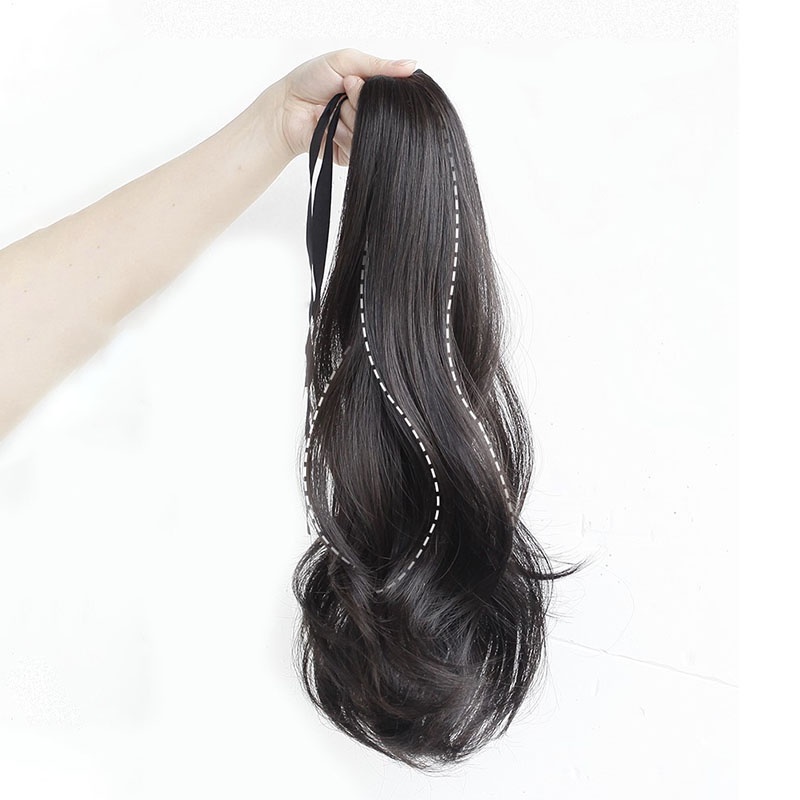 Tóc Giả Đuôi Ngựa Uốn Xoăn Nhẹ Bằng Sợi Tổng Hợp Tự Nhiên Siêu Bền Thoáng Khí Tạo Kiểu Gợn Sóng Tự Nhiên Cho Nữ