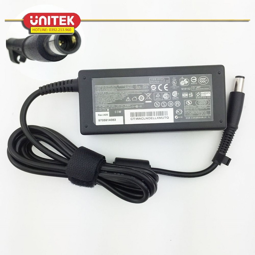 ADAPTER Sạc Laptop HP 18.5V-3.5A Đầu Kim To ( 65W )