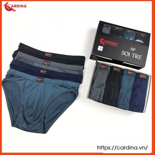 Hộp 4 quần sịp tam giác 𝐂𝐀𝐑𝐃𝐈𝐍𝐀 xuất nhật, quần lót boxer cho nam 50-90kg
