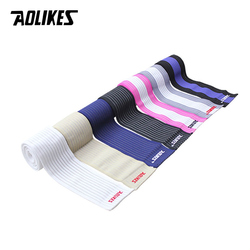 Aolikes 1 Băng Quấn Cổ Tay Vải Cotton Co Giãn Hỗ Trợ Tập Gym / Thể Thao