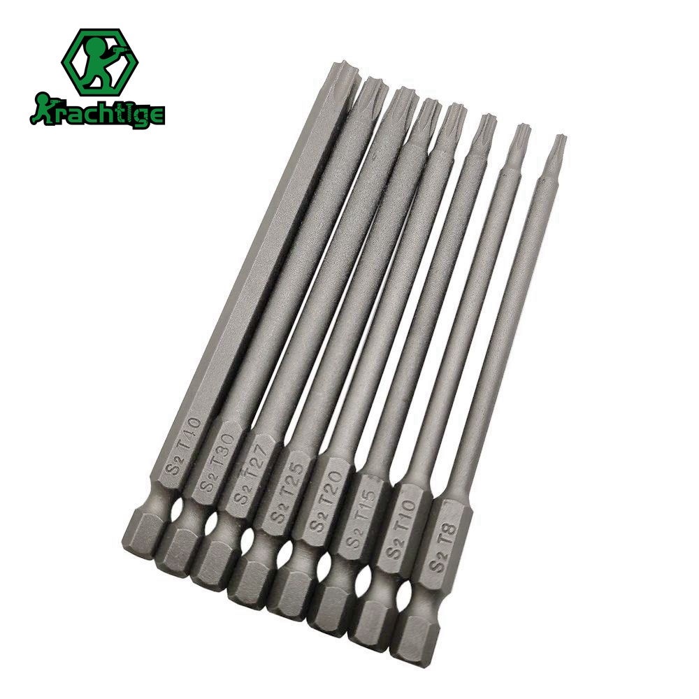 Bits bộ 8 đầu tua vít 100mm t8 t10 t15 t20 t25 t27 t30 t40 1 / 4
