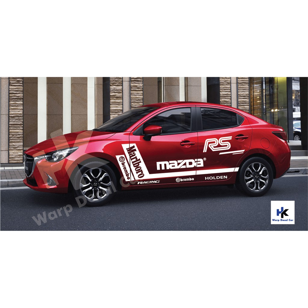 Tem xe Mazda 2- decal Mazda 2 phong cách thể thao
