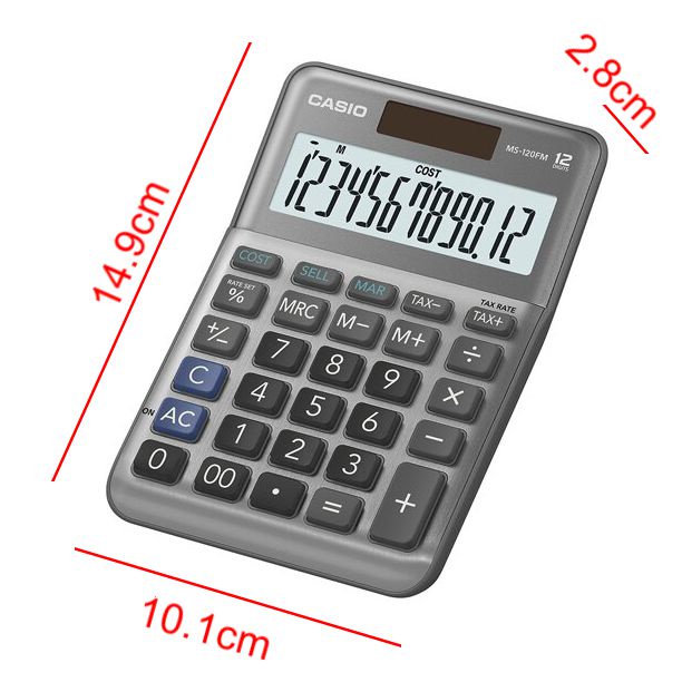 Máy Tính Casio MS-120FM Cỡ Nhỏ Tính Tiền Cơ bản BẢO HÀNH 7 NĂM