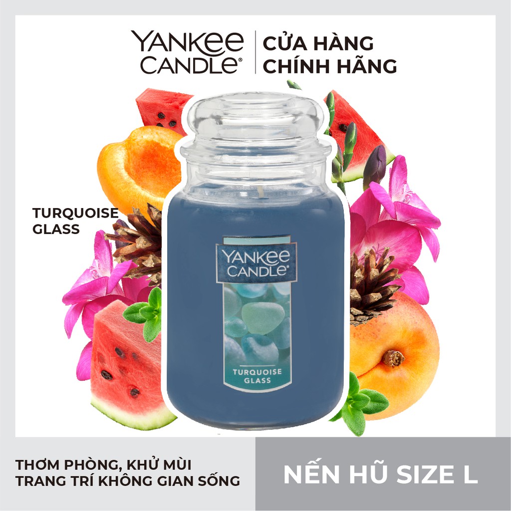 Nến hũ Yankee Candle size L - Turquoise Glass