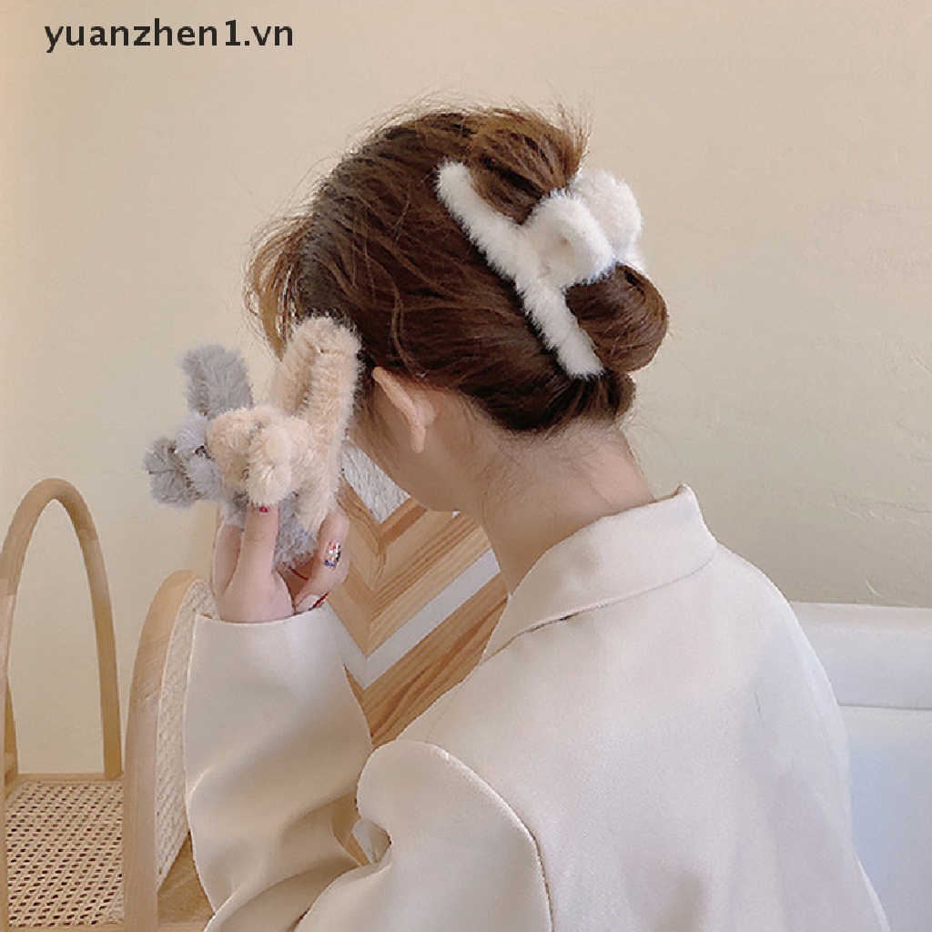 Kẹp Tóc Lông Giả Mềm Mại Giữ Ấm Dành Cho Nữ