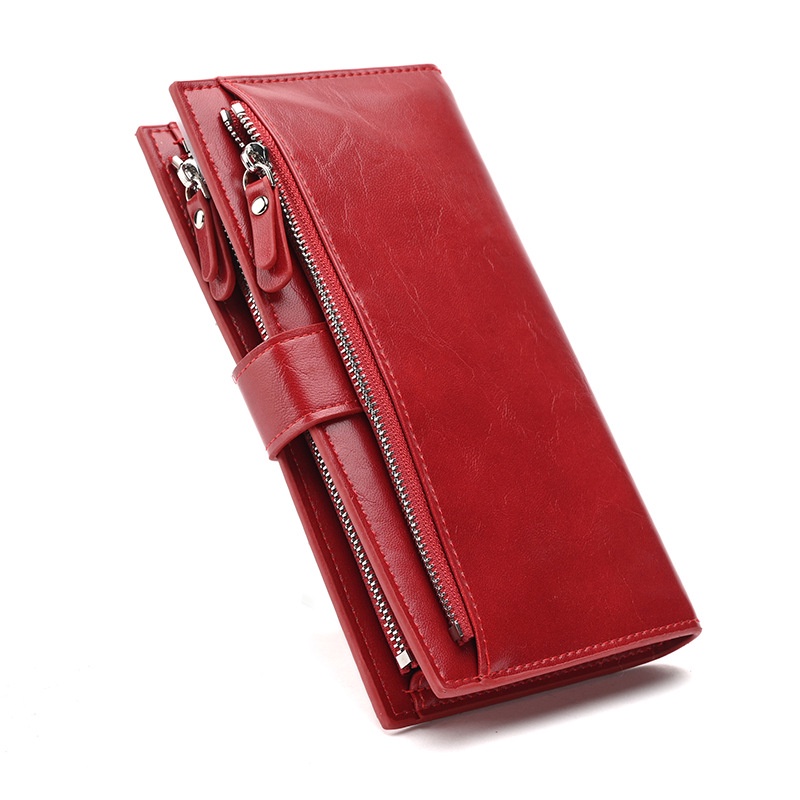 Ví Cầm Tay Dáng Dài Cỡ Lớn Phối Màu Tương Phản Xinh Xắn Cho Nữ