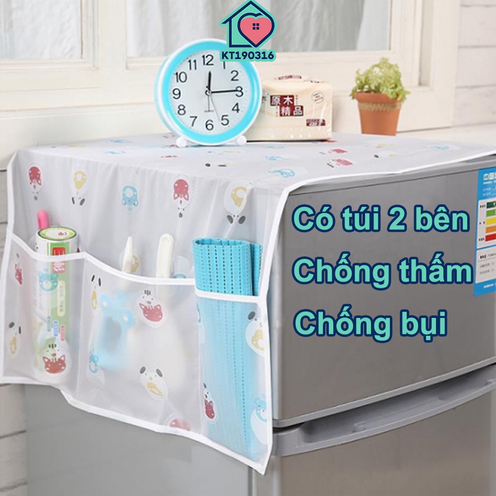 Tấm Che Tủ Lạnh Tấm Phủ Tủ Lạnh Loại Tốt Tiện Dụng - Chống Bụi Chống Thấm Có Túi 2 Bên