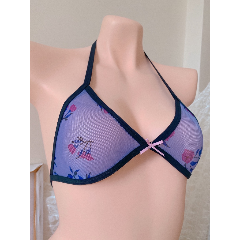 BK059 - Bộ đồ lót ren xẻ đáy - set lọt khe gồm quần lót và áo lót nữ - Kelly Wang
