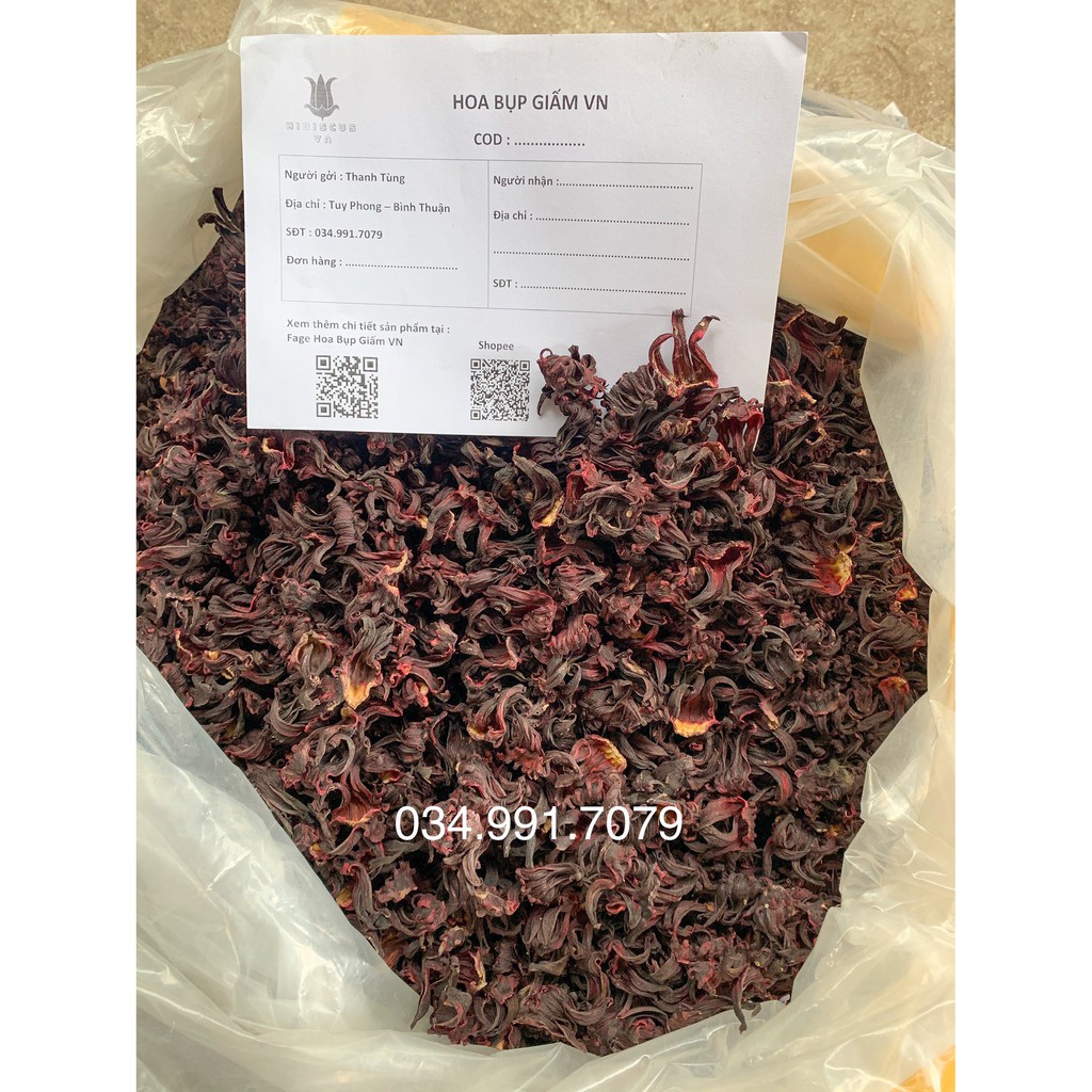 Trà atiso đỏ, hibiscus, hoa dâm bụt khô sấy khô tự nhiên thanh nhiệt mùa hè - gói 1kg