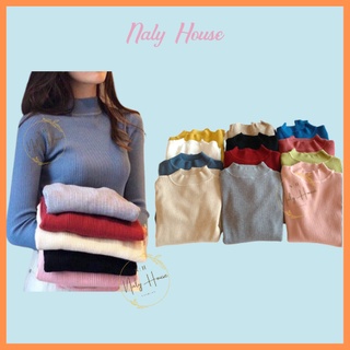 Áo len tăm nữ dài tay cổ 3cm chất len mềm mịn giữ nhiệt siêu ấm naly