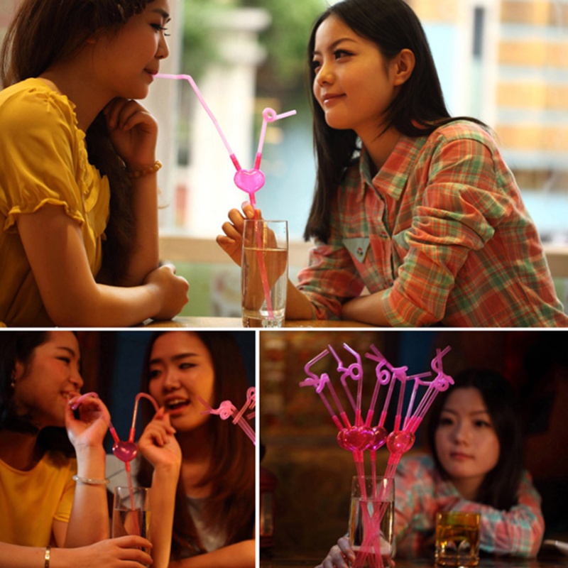Ống hút đôi HOUSEEKER hình trái tim cho ngày valentine/sinh nhật