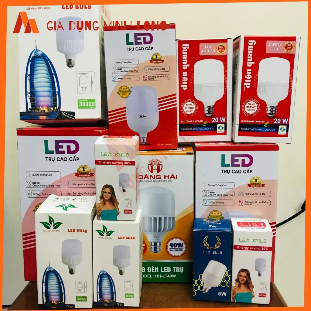 Bóng đèn led bulb trụ 5W-10W-15W-20W-30W-40W-50W Tiết Kiệm Điện, chuyên dùng cho công trình, nhà ở, và mọi diện tích