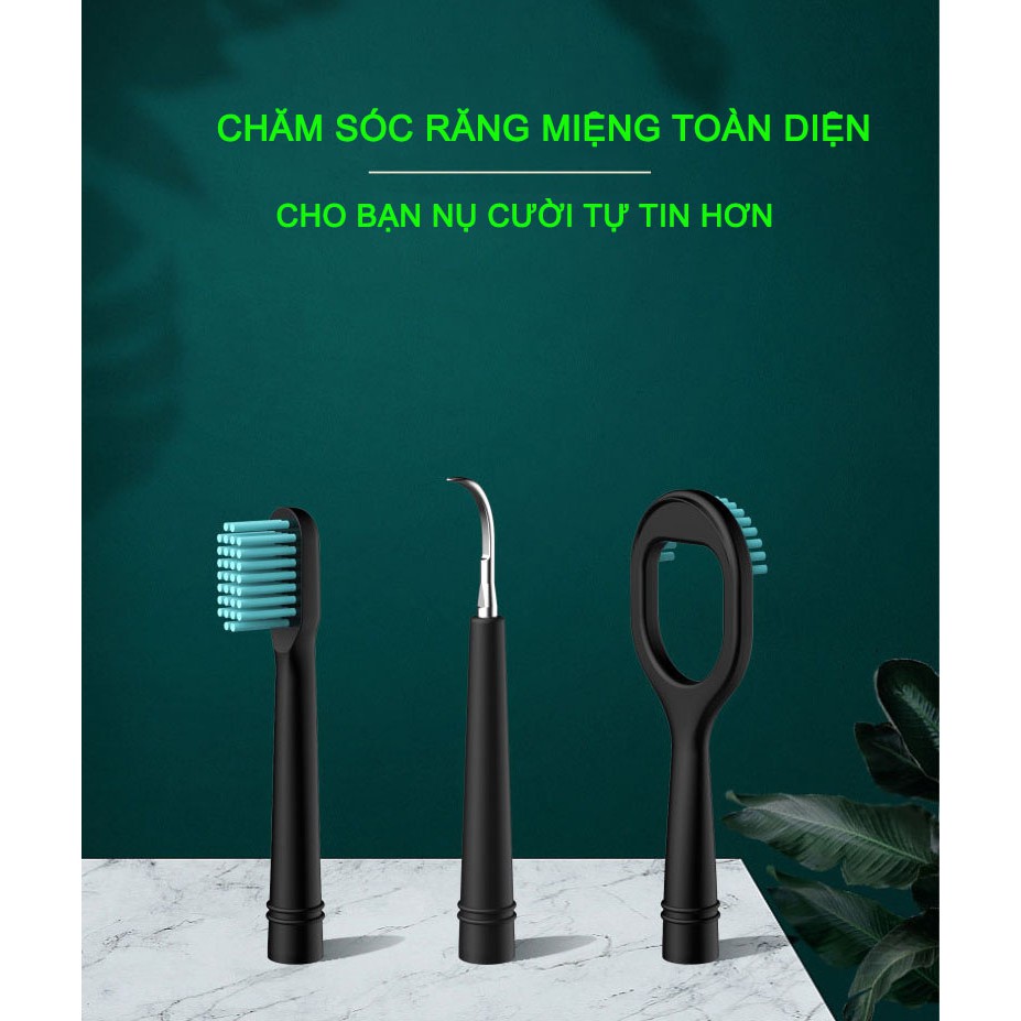 [LOẠI TỐT] Bàn chải đánh răng điện 3 trong 1, bàn chải điện làm sạch răng miệng 3 cấp độ với 3 đầu chải khác nhau