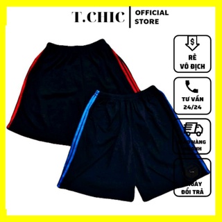 Quần đùi nam cotton 100% quần mặc trong phối sọc hàng dày đẹp may kĩ