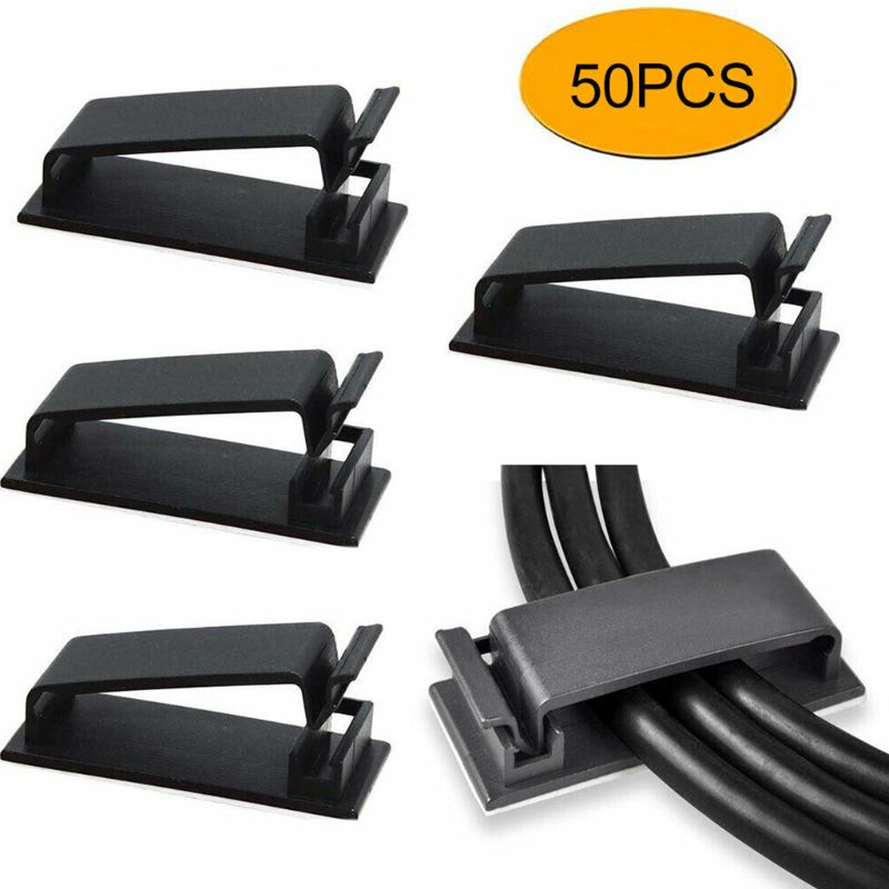 50 Chốt Cố Định Dây Cáp Gắn Tường Tự Dính Linh Hoạt Tiện Dụng