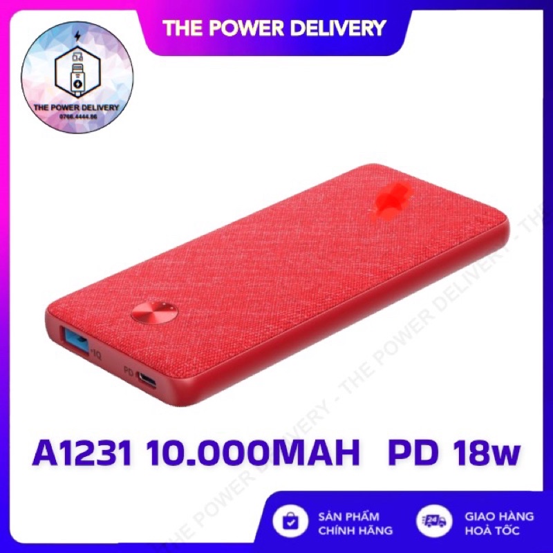 Pin sạc dự phòng ANKER PowerCore Slim, Sense 10000mAh PD - A1231 - Hàng Chính Hãng Bảo hành 12 tháng